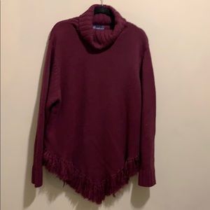 Heavy long sleeve sweater poncho